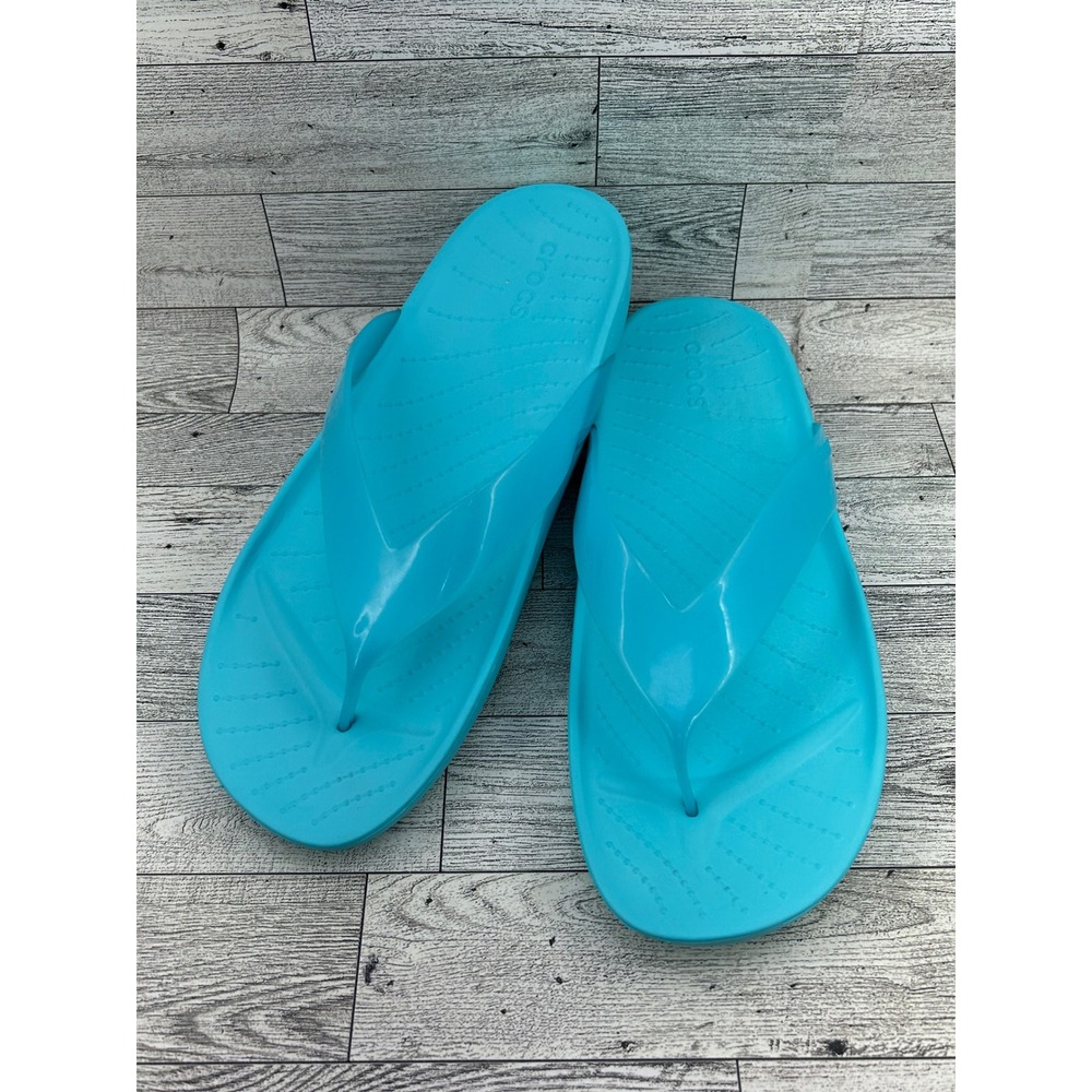 Crocs Women Kadee II Flip Flops Electric Blue Thong Sandals Size 10 W10
